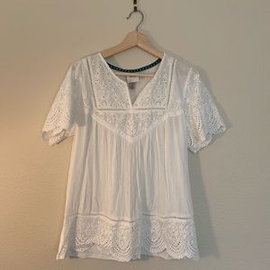 NWOT Knox Rose - Eyelet White Boho Top